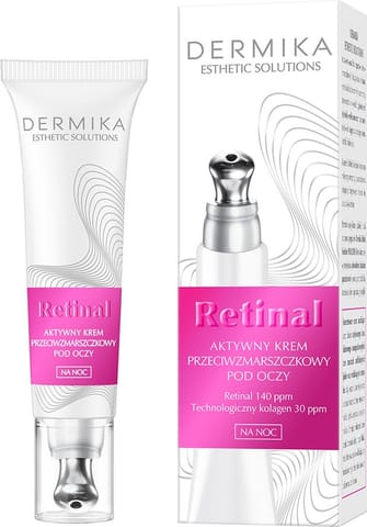 ⁨DERMIKA ESTHETIC SOLUTIONS Retinal Aktywny Krem przeciwzmarszczkowy pod oczy na dzień i noc 15 ml⁩ w sklepie Wasserman.eu