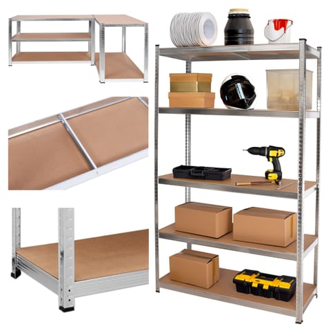 ⁨Regał stalowy magazynowy 200kg 5 poziomów 205x120x45 cm ocynkowany⁩ w sklepie Wasserman.eu