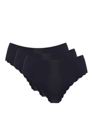 ⁨Lucky majtki bezszwowe z ozdobną krawędzią trójpak (kolor czarny, rozmiar 36)⁩ w sklepie Wasserman.eu