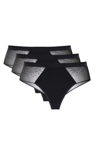 ⁨Hela bawełniane brazyliany z koronkowym tyłem trójpak (kolor czarny, rozmiar 42)⁩ w sklepie Wasserman.eu