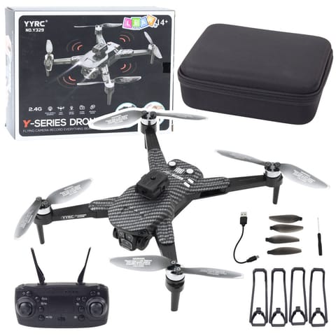 ⁨Dron Y329 Kamera HD WIFI Światła LED Aplikacja Czarny Karbonowy⁩ w sklepie Wasserman.eu
