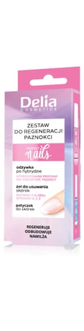⁨DELIA Zestaw do regeneracji paznokci - Odżywka 11ml + Żel 5ml + Patyczek⁩ w sklepie Wasserman.eu