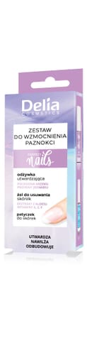 ⁨DELIA Zestaw do wzmocnienia paznokci - Odżywka 11ml + Żel 5ml + Patyczek⁩ w sklepie Wasserman.eu