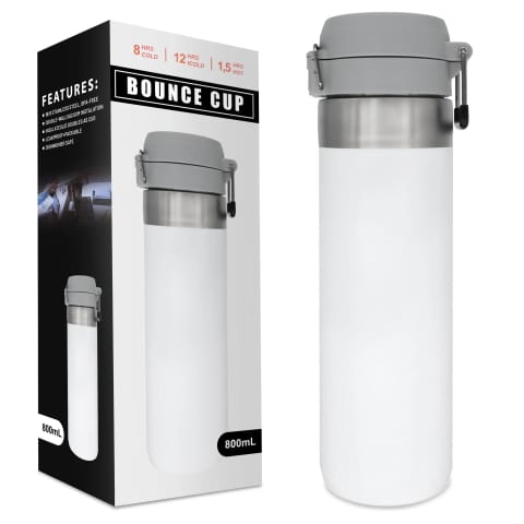 ⁨Kubek termiczny Termos Alogy Szczelny pakowny do podróży i uprawiania sportu 800ml Biały⁩ w sklepie Wasserman.eu