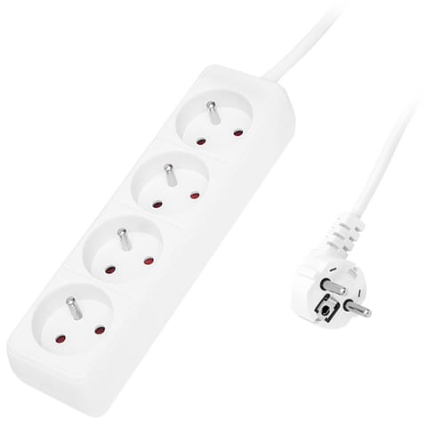 ⁨Przedłużacz sieciowy 4-gniazda z uziemieniem 5m 3x1,5mm PR-470P⁩ w sklepie Wasserman.eu