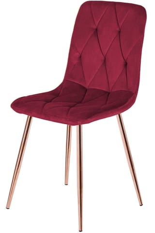 ⁨Krzesło tapicerowane BORGO VELVET BURGUNDY ROSE GOLD⁩ w sklepie Wasserman.eu