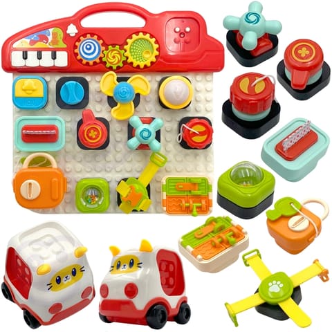 ⁨WOOPIE BABY Montessori Tablica Manipulacyjna Kolorowy Panel Aktywności⁩ w sklepie Wasserman.eu