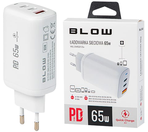 ⁨Ładowarka sieciowa gniazdo USB + USB-C x2 65W⁩ w sklepie Wasserman.eu