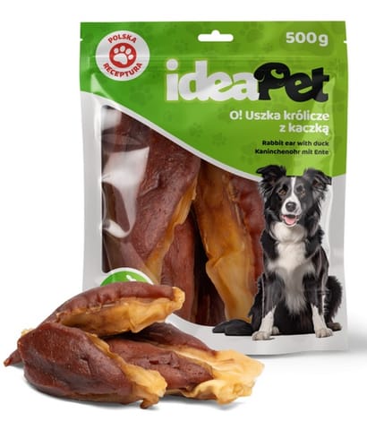 ⁨IdeaPet Uszka królicze z kaczką 500g⁩ w sklepie Wasserman.eu