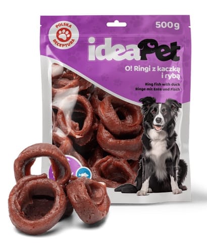 ⁨IdeaPet Ringi z kaczką i rybą 500g⁩ w sklepie Wasserman.eu