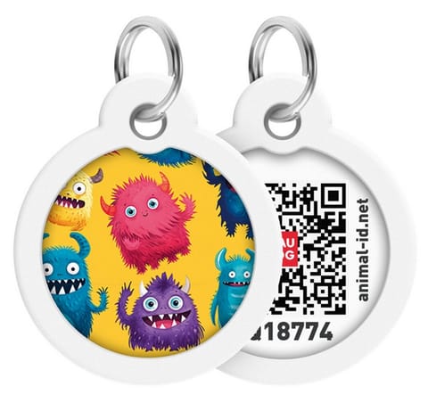 ⁨Collar WauDog Smart ID Zawieszka z QR-paszportem okrągła 3cm futrzane potwory⁩ w sklepie Wasserman.eu