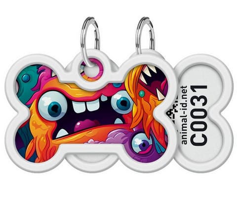⁨Collar WauDog Smart ID Zawieszka z QR-paszportem kość 4x3cm zębate potwory⁩ w sklepie Wasserman.eu