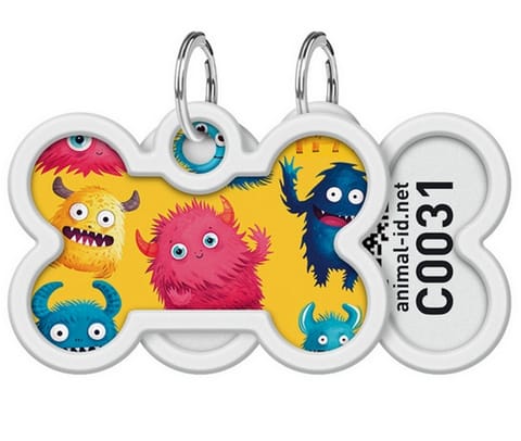 ⁨Collar WauDog Smart ID Zawieszka z QR-paszportem kość 4x3cm futrzane potwory⁩ w sklepie Wasserman.eu