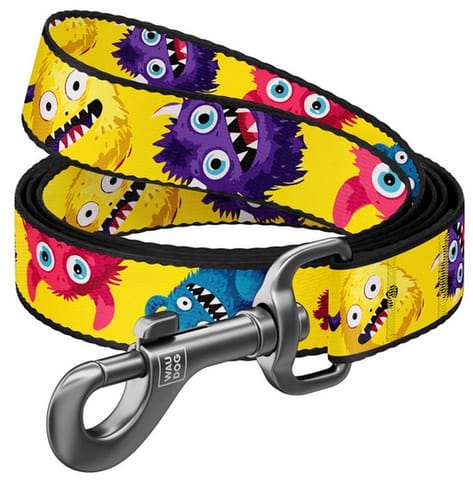 ⁨Collar WauDog Nylon Smycz nylonowa S 15mm/200cm, wzór FUTRZANE POTWORY⁩ w sklepie Wasserman.eu