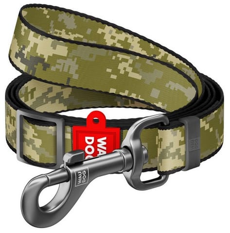 ⁨Collar WauDog Nylon Smycz nylonowa regulowana L-XXL 25mm/152-183cm, wzór MILITARY⁩ w sklepie Wasserman.eu