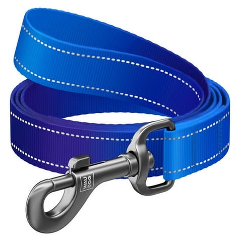⁨Collar WauDog Nylon Mono Smycz nylonowa odblaskowa L-XXL 25mm/200cm niebieska⁩ w sklepie Wasserman.eu