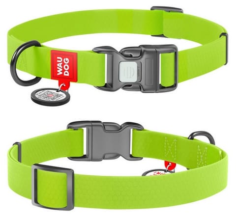 ⁨Collar Waterproof Obroża wodoodporna z QR-paszportem, plastikowy fastex, L 25mm/33-49cm jasnozielona⁩ w sklepie Wasserman.eu