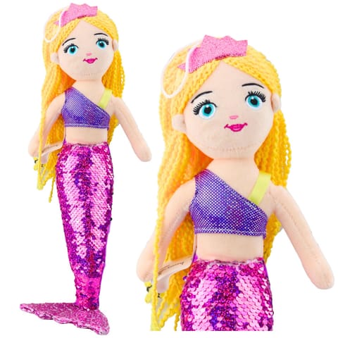 ⁨Pluszowa Syrenka Przytulanka Ogon W Cekiny Fioletowa 48cm⁩ w sklepie Wasserman.eu