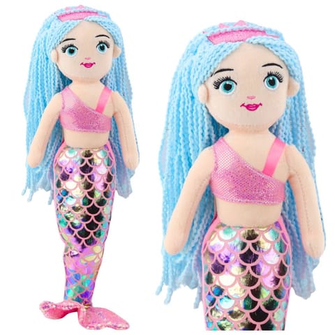 ⁨Pluszowa Syrenka Przytulanka Holograficzny Ogon Różowo-Niebieska 48cm⁩ w sklepie Wasserman.eu
