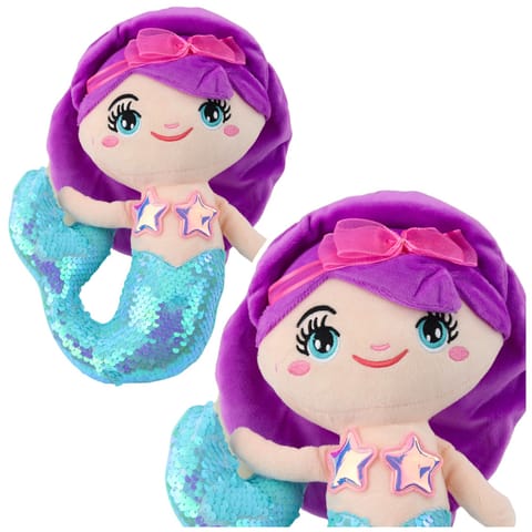 ⁨Pluszowa Syrenka Przytulanka Ogon W Cekiny Turkusowa 28cm⁩ w sklepie Wasserman.eu