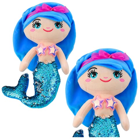 ⁨Pluszowa Syrenka Przytulanka Ogon W Cekiny Niebieska 30cm⁩ w sklepie Wasserman.eu