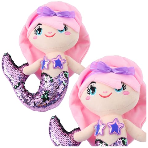 ⁨Pluszowa Syrenka Przytulanka Ogon W Cekiny Dwukolorowe Fioletowa 28cm⁩ w sklepie Wasserman.eu