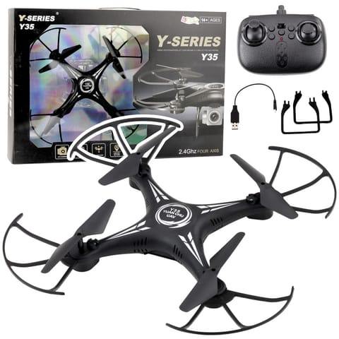 ⁨Dron Y-35 Zdalnie Sterowany Lekki Żyroskop Obrót 360° Czarny⁩ w sklepie Wasserman.eu