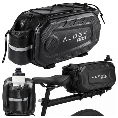 ⁨Torba sakwa rowerowa na bagażnik 17l kufer tylna wodoodporna czarna Alogy Sport RoadGear™ Czarna⁩ w sklepie Wasserman.eu