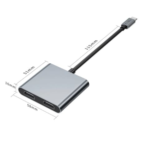 ⁨Adapter HUB USB-C 4w1 Tech-Protect HB08 2x HDMI 4K USB PD 100W⁩ w sklepie Wasserman.eu