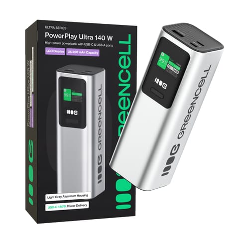 ⁨Greencell power bank 25200mAh 140W PD USB-C z szybkim ładowaniem do Laptop, MacBook, iPhone 16 15 14 do max, Samsung Galaxy S25⁩ w sklepie Wasserman.eu