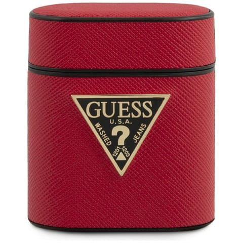 ⁨Guess GUACA2VSATMLRE AirPods 1/2 coverczerwony/red Saffiano⁩ w sklepie Wasserman.eu