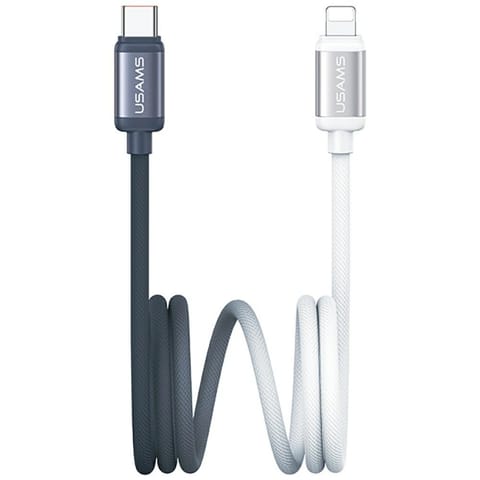 ⁨Kabel USAMS Bicolor Series SJ757 PD 30W  USB-C/Lightning 1.2m czarno biały⁩ w sklepie Wasserman.eu
