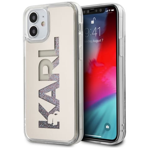 ⁨Karl Lagerfeld KLHCP12SKLMLGR iPhone 12 mini 5,4" srebrny/silver hardcase Mirror Liquid Glitter Karl⁩ w sklepie Wasserman.eu