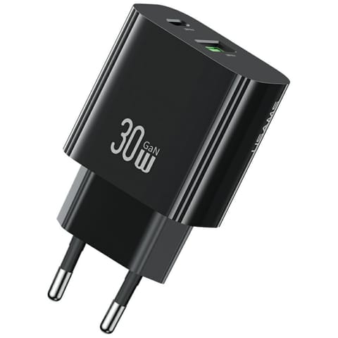 ⁨Ładowarka sieciowa USAMS CC316 T65 30W   1xUSB-C 1xUSB-A Fast Charging czarny⁩ w sklepie Wasserman.eu
