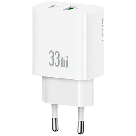 ⁨Ładowarka sieciowa USAMS CC317 T65 33W   1xUSB-C 1xUSB-A Fast Charging biały⁩ w sklepie Wasserman.eu