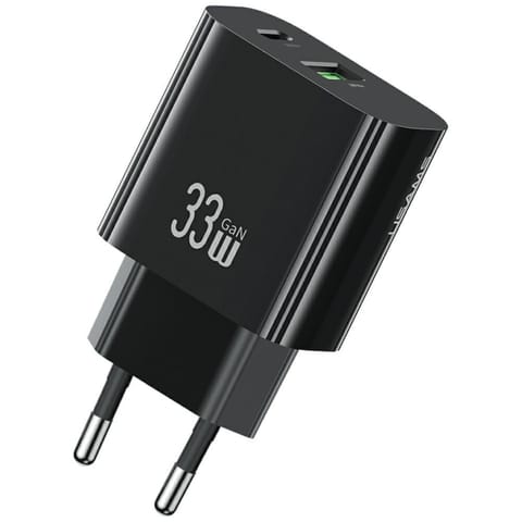 ⁨Ładowarka sieciowa USAMS CC317 T65 33W   1xUSB-C 1xUSB-A Fast Charging czarny⁩ w sklepie Wasserman.eu