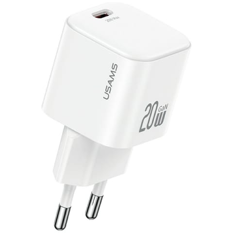 ⁨Ładowarka sieciowa USAMS JO Series CC260 20W USB-C + kabel USB-C/USB-C 1m biały⁩ w sklepie Wasserman.eu