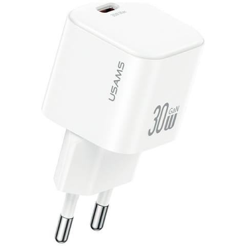 ⁨Ładowarka sieciowa USAMS JO Series CC262 30W USB-C + kabel USB-C/Lightning 1m biały⁩ w sklepie Wasserman.eu