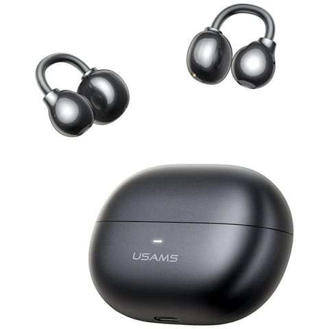 ⁨Słuchawki Bluetooth USAMS Echo R02       Clip-on bezprzewodowe szary⁩ w sklepie Wasserman.eu