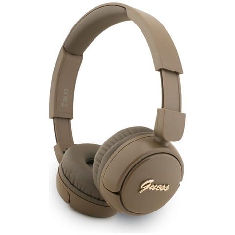 ⁨Słuchawki nauszne Guess Bluetooth 5.3    Metal Logo Script brązowy⁩ w sklepie Wasserman.eu
