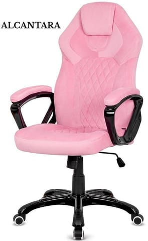 ⁨Fotel obrotowy do biurka SPIDER PINK ALCANTARA⁩ w sklepie Wasserman.eu