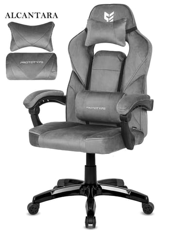 ⁨Fotel obrotowy do biurka TITAN GREY ALCANTARA BASIC⁩ w sklepie Wasserman.eu