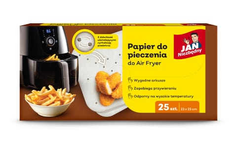 JAN NIEZBĘDNY Papier do pieczenia do AirFryer - 25 sztuk w sklepie Wasserman.eu