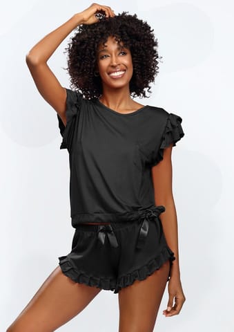 ⁨Komplet Lulu WISKOZA CZARNY (kolor czarny, rozmiar M)⁩ w sklepie Wasserman.eu