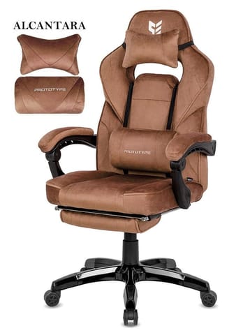 ⁨Fotel obrotowy do biurka TITAN BROWN ALCANTARA PRO⁩ w sklepie Wasserman.eu