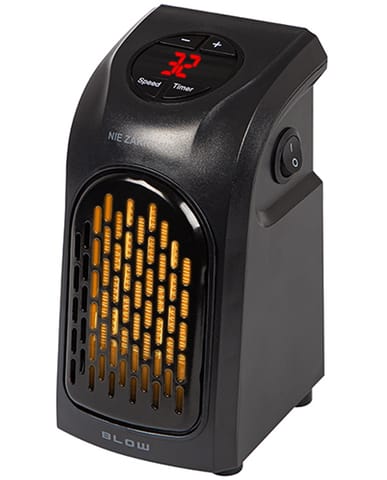 ⁨Termowentylator wtyczkowy Blow FH-A21 czarny z LCD⁩ w sklepie Wasserman.eu