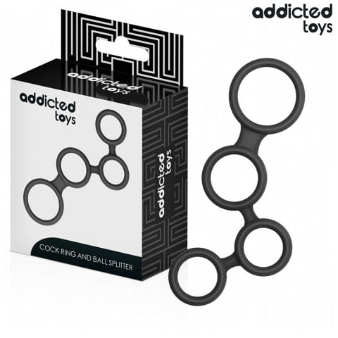 ⁨Addicted Toys - Pierścień anatomiczny z przegrodami, czarny, rozmiar uniwersalny⁩ w sklepie Wasserman.eu