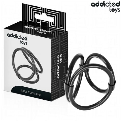 ⁨Addicted Toys Triple Ring - Elastyczny potrojny pierścień anatomiczny 3w1⁩ w sklepie Wasserman.eu
