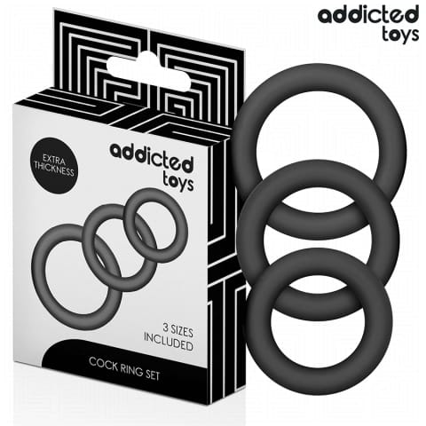 ⁨Addicted Toys Zestaw 3 Pierścieni Silikonowych Model 1 - Komfort i Dopasowanie⁩ w sklepie Wasserman.eu