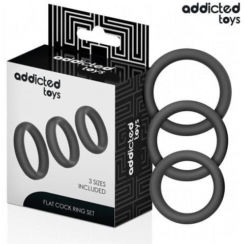 ⁨Addicted Toys Zestaw 3 Płaskich Pierścieni Silikonowych Komfort⁩ w sklepie Wasserman.eu